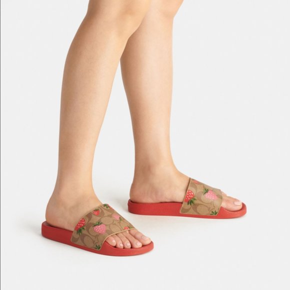 COACH | Uli Sport Slide In Signature Canvas With Wild Strawberry Print - CI122 - Picture 6 of 6